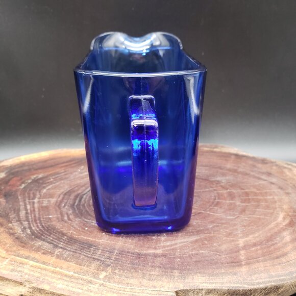 Hazel Atlas Cobalt Blue Chevron Arrow Creamer 1930s Vintage Depression Glass USA - Picture 5 of 9